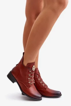 Boto Czarne Botki|Botki Zimowe Damskie*Niskie Botki Ocieplane Na Zamek Z Ozdobą Brązowe Nevalia