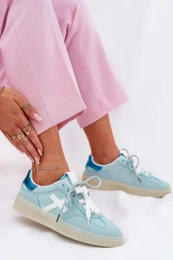 Boto Sneakersy Damskie*Niskie Buty Sportowe Damskie W Panterkę Miętowe Zelevelis