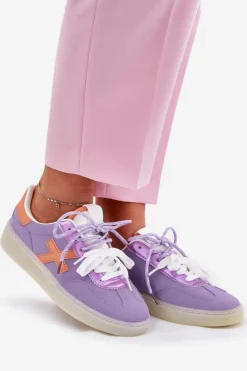 Boto Sneakersy Damskie*Niskie Buty Sportowe Damskie Fioletowe Zelevelis Fioletowy