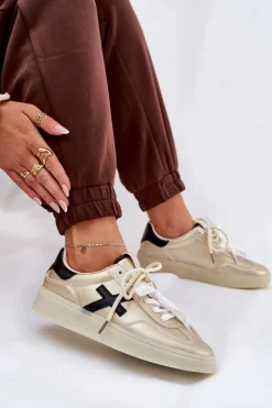 Damskie Boto Niskie Buty Sportowe Damskie Złote Zelevelis