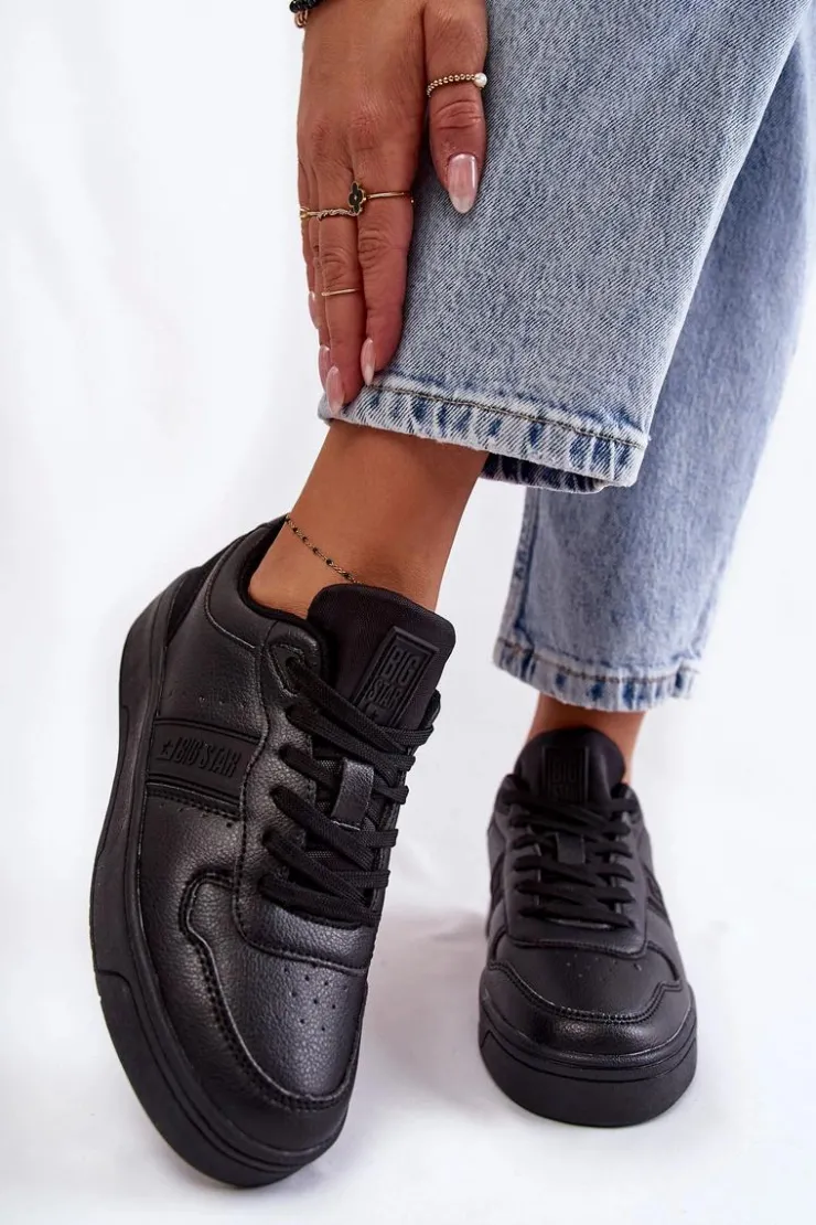 Damskie Big Star Shoes Niskie Buty Sportowe Memory Foam System Big Star KK274258 Czarne