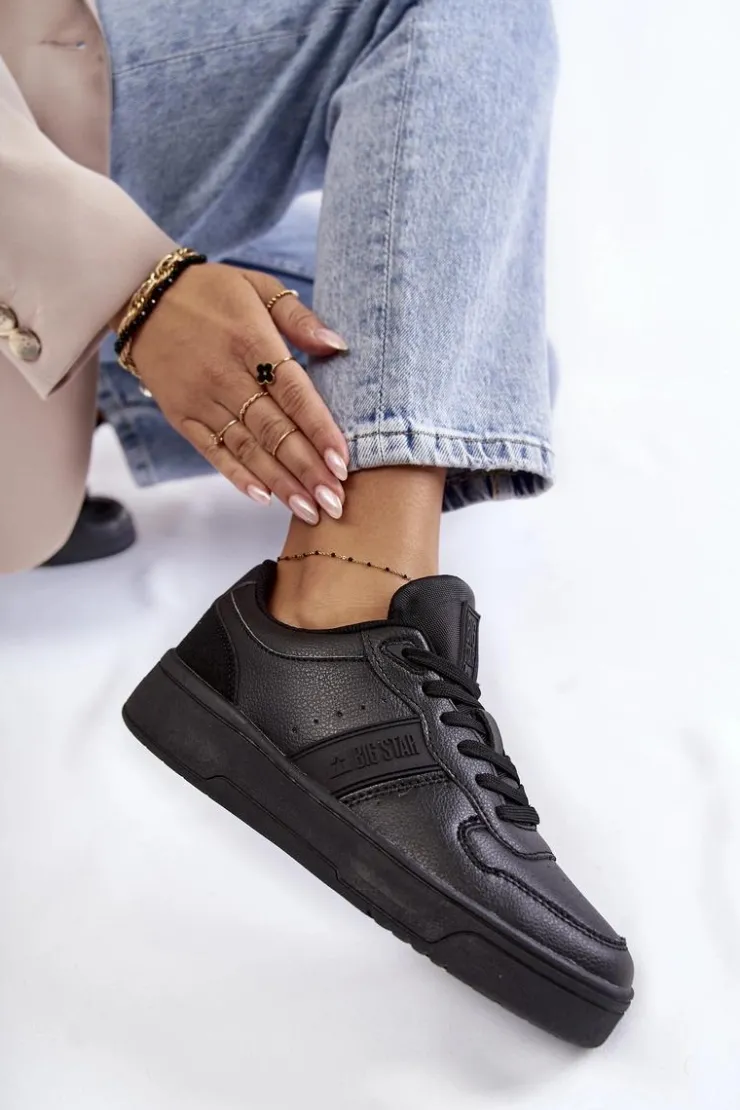 Damskie Big Star Shoes Niskie Buty Sportowe Memory Foam System Big Star KK274258 Czarne