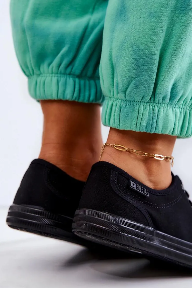 Damskie Big Star Shoes Niskie Damskie Tenisówki Big Star JJ274066 Czarne