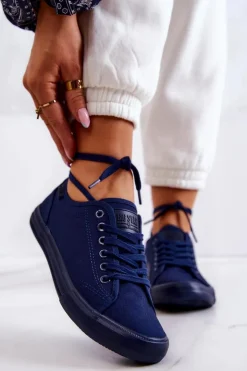 Damskie Big Star Shoes Niskie Damskie Tenisówki Big Star JJ274067 Granatowe