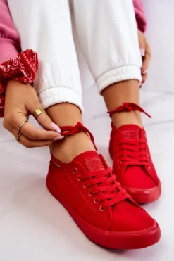 New Big Star Shoes Niskie Damskie Tenisówki Big Star JJ274068 Czerwone