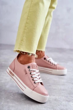 Damskie Big Star Shoes Niskie Damskie Trampki Big Star KK274016 Różowe