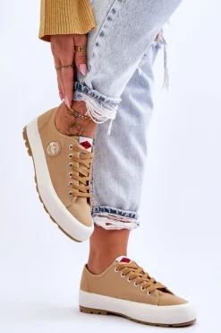 Lee Cooper Trampki Damskie Niskie*Niskie Damskie Trampki Na Platformie LCW-23-44-1655L Beżowe