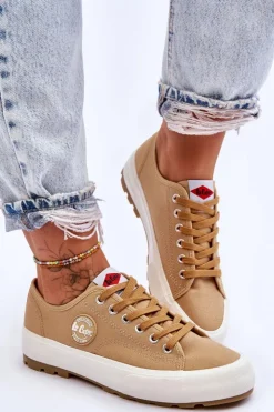 Lee Cooper Trampki Damskie Niskie*Niskie Damskie Trampki Na Platformie LCW-23-44-1655L Beżowe