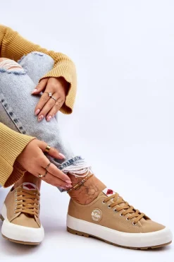 Lee Cooper Trampki Damskie Niskie*Niskie Damskie Trampki Na Platformie LCW-23-44-1655L Beżowe