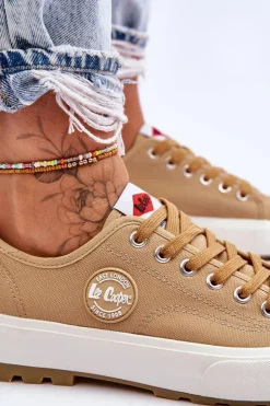 Lee Cooper Trampki Damskie Niskie*Niskie Damskie Trampki Na Platformie LCW-23-44-1655L Beżowe