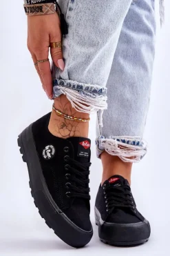 Lee Cooper Niskie Damskie Trampki Na Platformie LCW-23-44-1652L Czarne