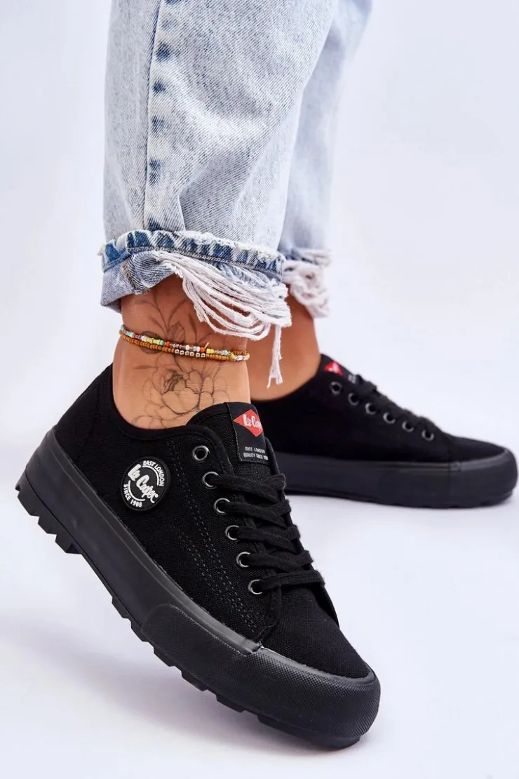 Lee Cooper Niskie Damskie Trampki Na Platformie LCW-23-44-1652L Czarne