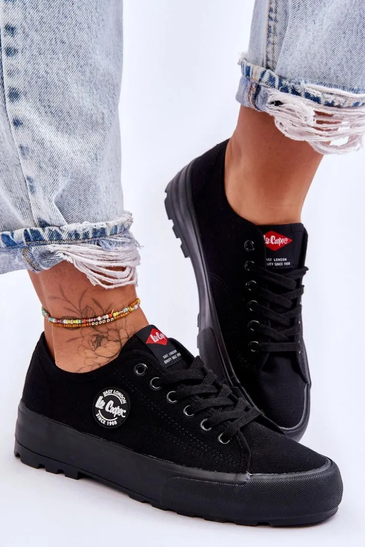 Lee Cooper Niskie Damskie Trampki Na Platformie LCW-23-44-1652L Czarne