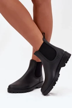 Clearance Boto Niskie Kalosze Damskie Matowe Czarne Birella Czarny