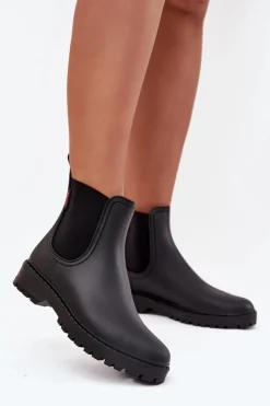 Clearance Boto Niskie Kalosze Damskie Matowe Czarne Birella Czarny