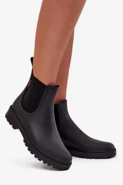 Clearance Boto Niskie Kalosze Damskie Matowe Czarne Birella Czarny