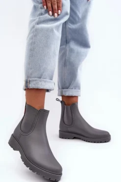 New Boto Niskie Kalosze Damskie Szare Birella