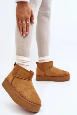 Damskie Boto Niskie Śniegowce Damskie Na Platformie Camel Kallins