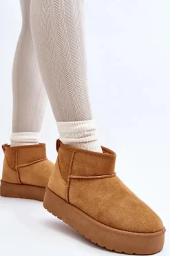 Damskie Boto Niskie Śniegowce Damskie Na Platformie Camel Kallins