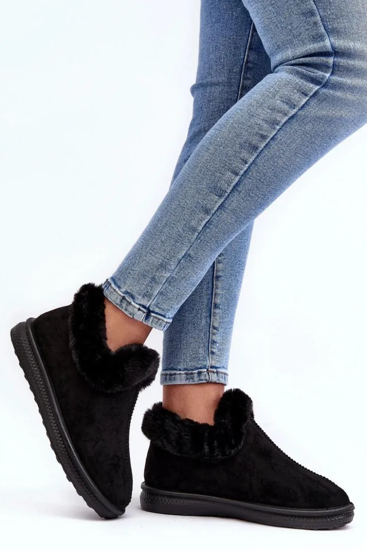 Evento Śniegowce Damskie*Niskie Śniegowce Damskie Z Futerkiem Czarne Pilani