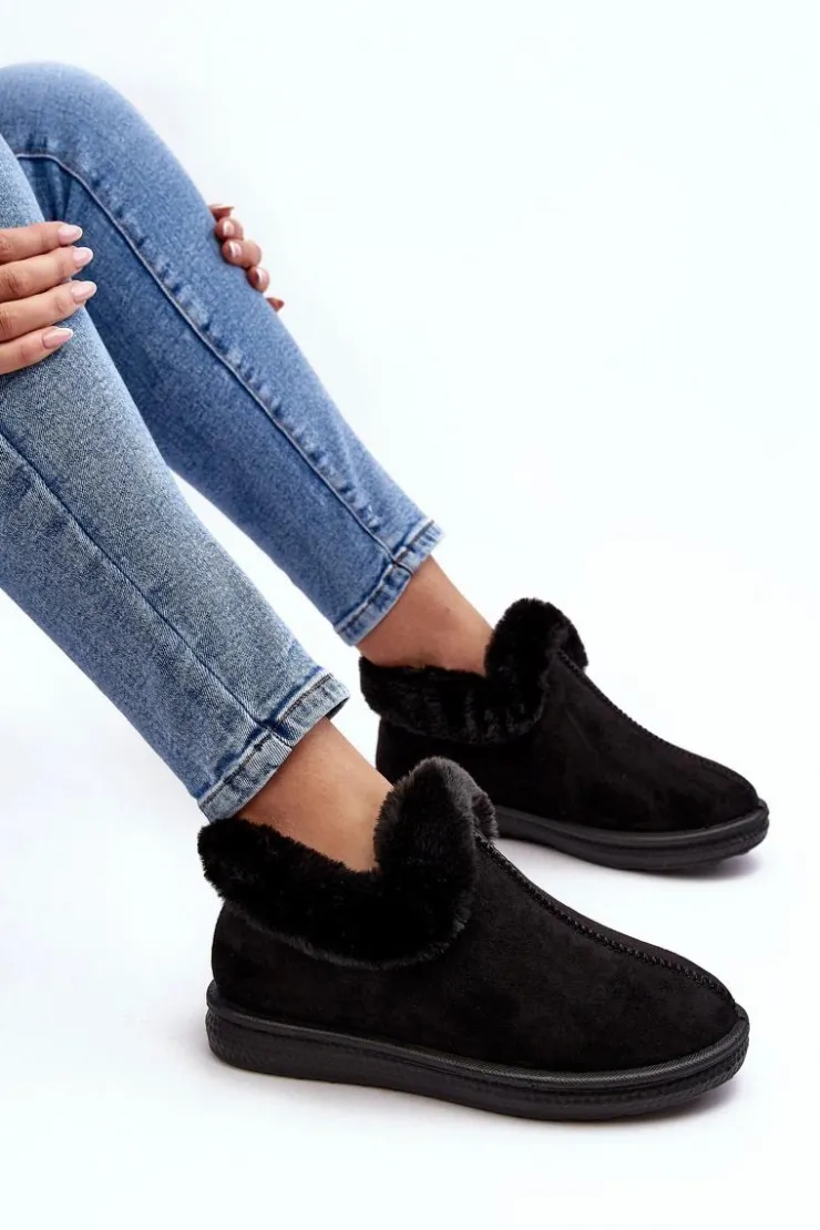 Evento Śniegowce Damskie*Niskie Śniegowce Damskie Z Futerkiem Czarne Pilani