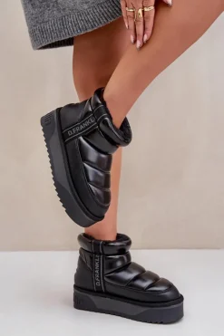 Sale D.Franklin Niskie Śniegowce Na Grubej Podeszwie DFSH371011 Czarne