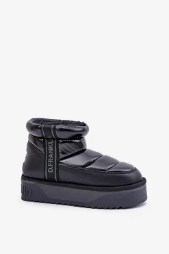 Sale D.Franklin Niskie Śniegowce Na Grubej Podeszwie DFSH371011 Czarne