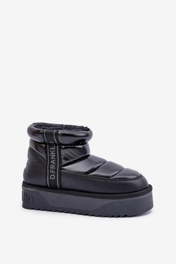 Sale D.Franklin Niskie Śniegowce Na Grubej Podeszwie DFSH371011 Czarne