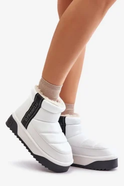 New D.Franklin Niskie Śniegowce Na Grubej Podeszwie DFSH371011 Białe