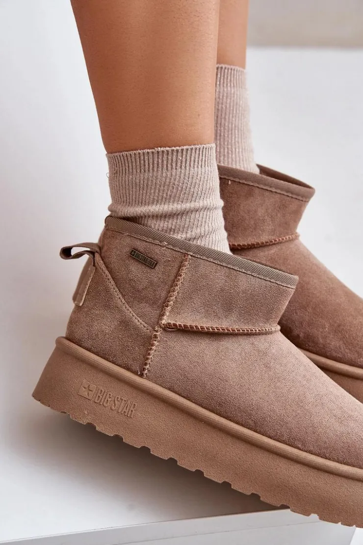 Hot Big Star Shoes Niskie Śniegowce Na Platformie Big Star OO274A100 Beżowe Beżowy
