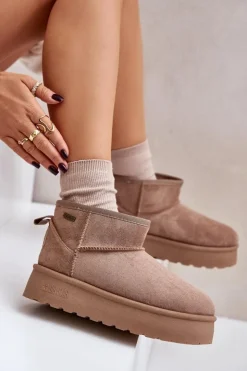 Hot Big Star Shoes Niskie Śniegowce Na Platformie Big Star OO274A100 Beżowe Beżowy