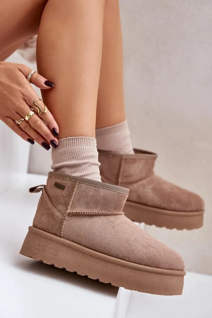 Hot Big Star Shoes Niskie Śniegowce Na Platformie Big Star OO274A100 Beżowe Beżowy