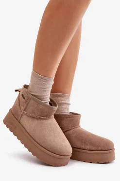 Hot Big Star Shoes Niskie Śniegowce Na Platformie Big Star OO274A100 Beżowe Beżowy