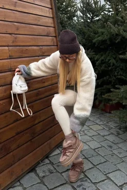 D.Franklin Śniegowce Damskie*Niskie Śniegowce Na Platformie Z Futerkiem DFSH370011 Brązowe Brązowy