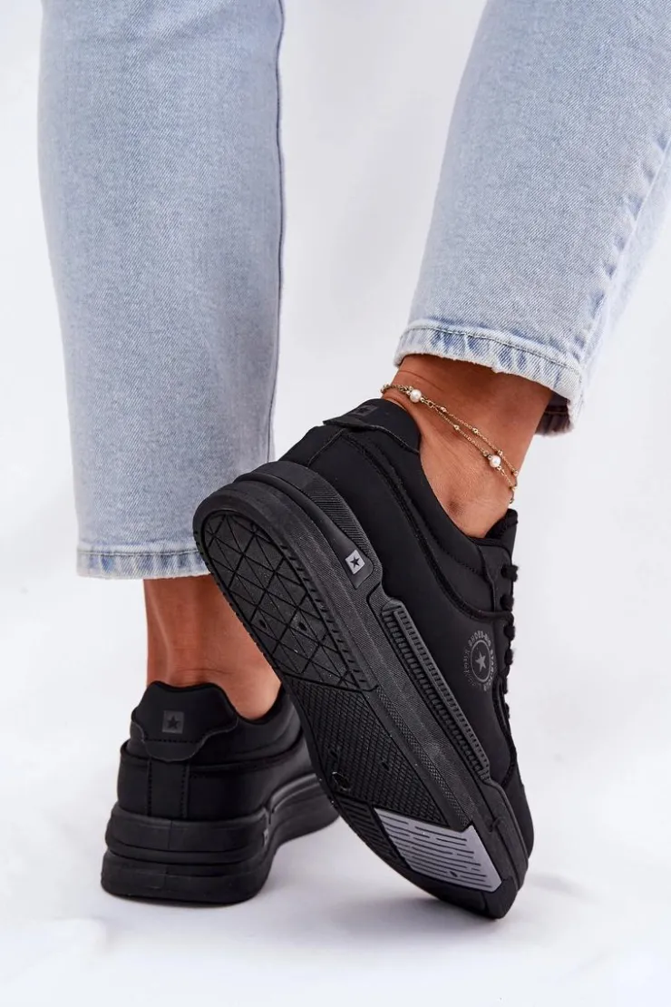 New Big Star Shoes Niskie Sneakersy Damskie Big Star RR274A311 HI-POLY SYSTEM Czarne Czarny