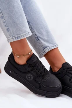 New Big Star Shoes Niskie Sneakersy Damskie Big Star RR274A311 HI-POLY SYSTEM Czarne Czarny