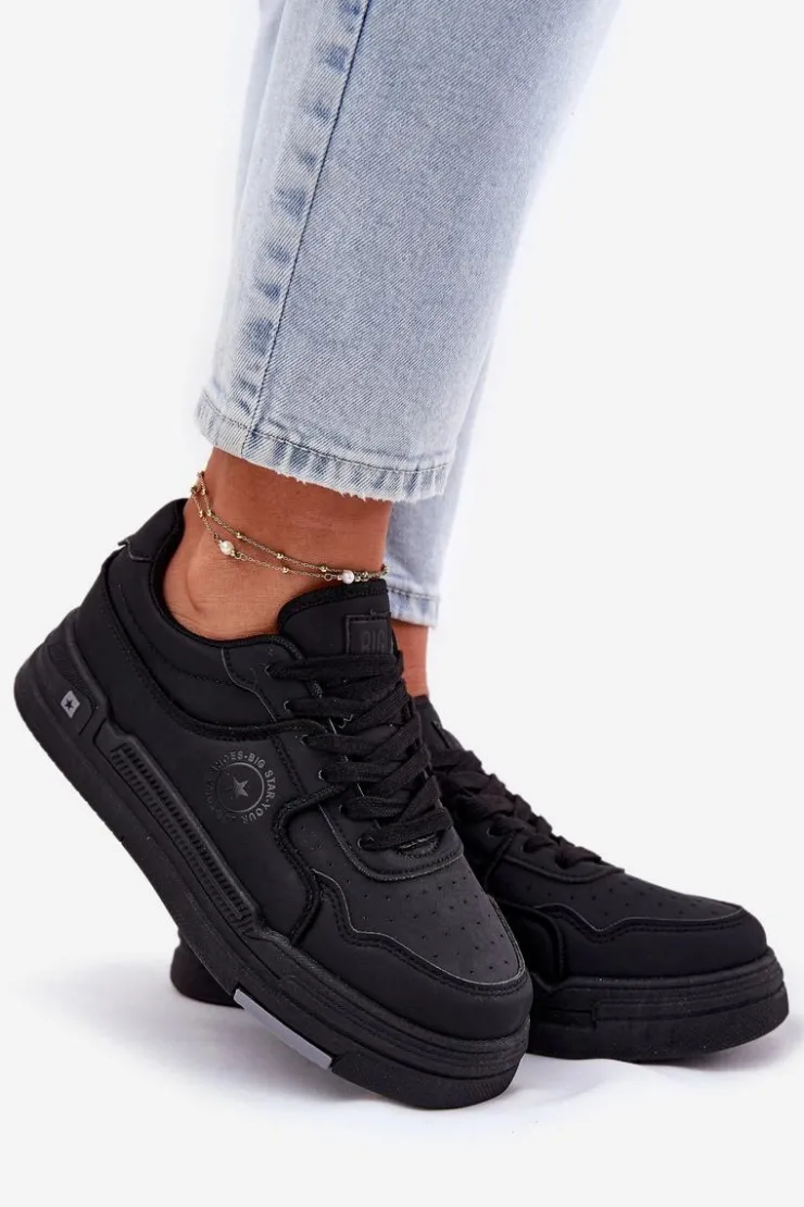 New Big Star Shoes Niskie Sneakersy Damskie Big Star RR274A311 HI-POLY SYSTEM Czarne Czarny