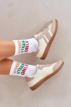 Damskie Boto Niskie Sneakersy Damskie Z Eko Skóry Beżowe Nonalorin