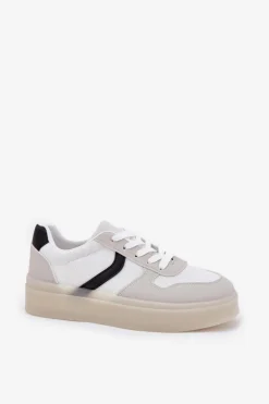 Best Evento Niskie Sneakersy Damskie Na Platformie Białe Telmira Biały