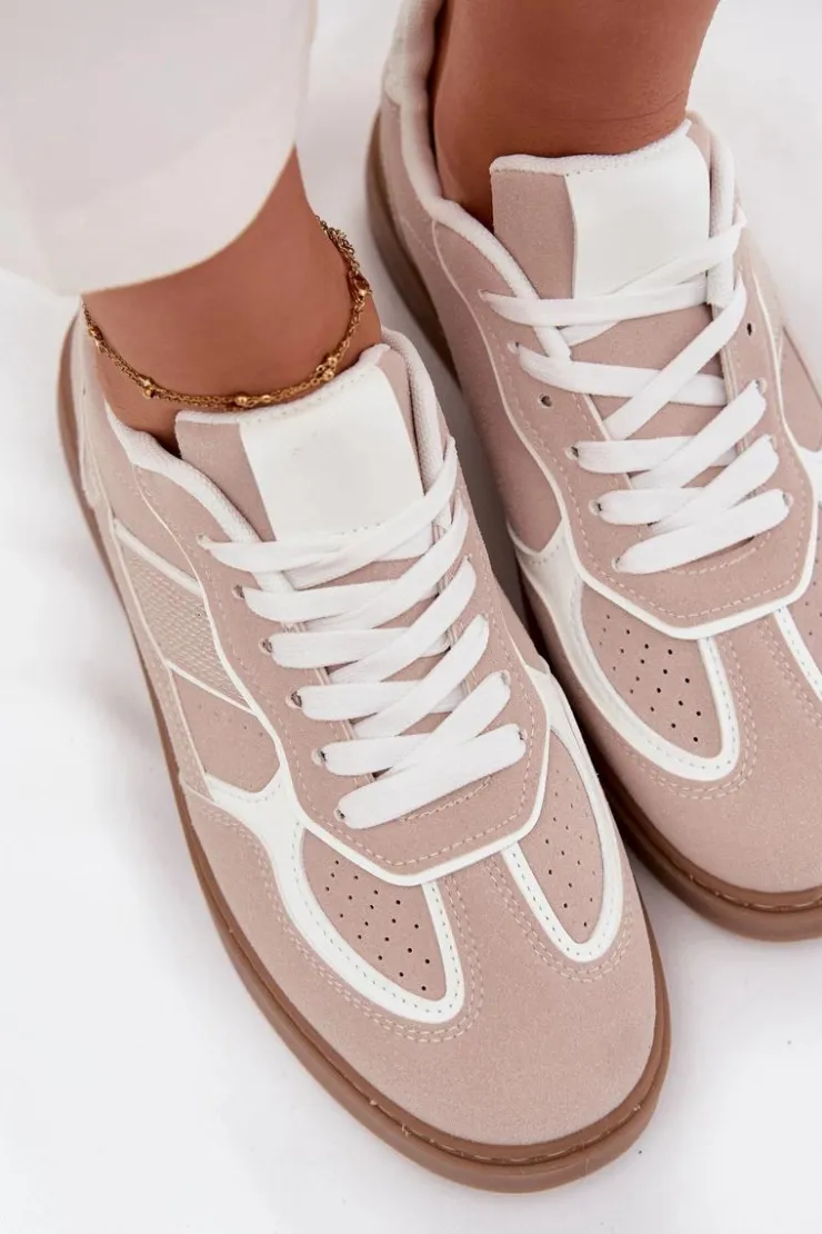 Boto Sneakersy Damskie*Niskie Sneakersy Damskie Beżowe Brenelle Beżowy