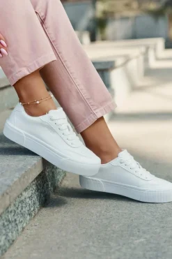 Big Star Shoes Buty Sportowe Big Star|Sneakersy Damskie*Niskie Sneakersy Z Eko Skóry Big Star RR274303 Białe