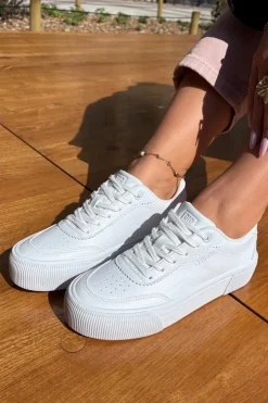 Big Star Shoes Buty Sportowe Big Star|Sneakersy Damskie*Niskie Sneakersy Z Eko Skóry Big Star RR274303 Białe