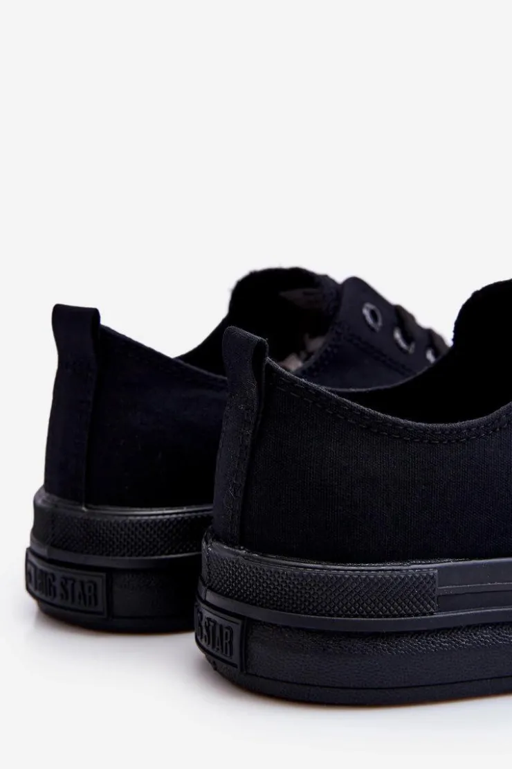 Damskie Big Star Shoes Niskie Sznurowane Tenisówki Big Star LL274967 Czarne