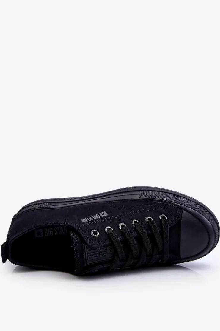 Damskie Big Star Shoes Niskie Sznurowane Tenisówki Big Star LL274967 Czarne