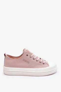 Discount Big Star Shoes Niskie Sznurowane Tenisówki Big Star LL274970 Nude Różowy