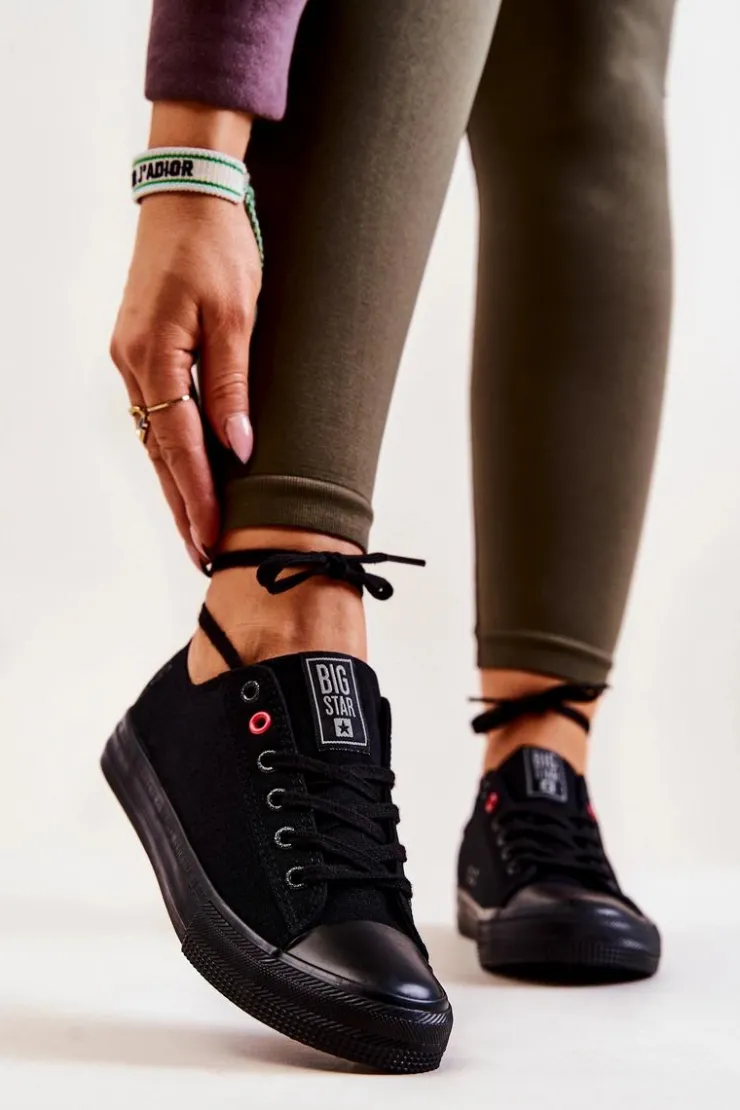 Damskie Big Star Shoes Niskie Tenisówki Big Star JJ274003 Czarne