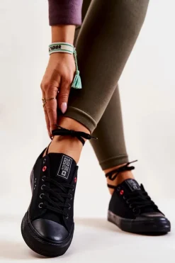 Damskie Big Star Shoes Niskie Tenisówki Big Star JJ274003 Czarne