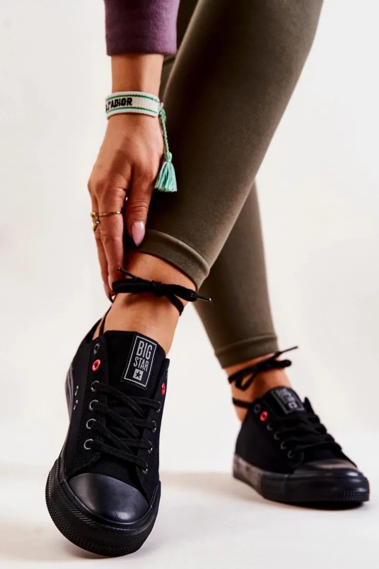 Damskie Big Star Shoes Niskie Tenisówki Big Star JJ274003 Czarne