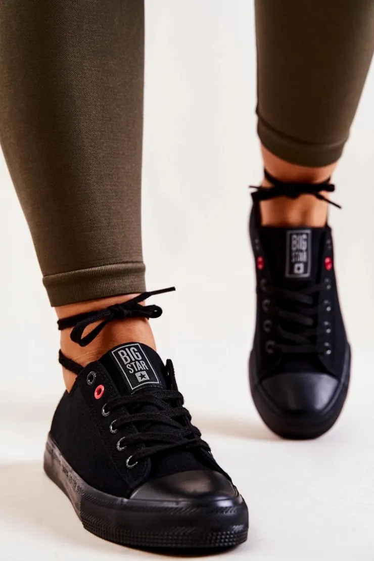 Damskie Big Star Shoes Niskie Tenisówki Big Star JJ274003 Czarne