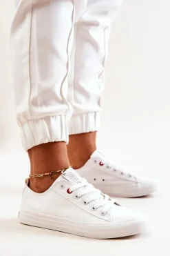 Big Star Shoes Trampki Damskie Big Star|Trampki Damskie Niskie*Niskie Tenisówki Big Star JJ274001 Białe Biały